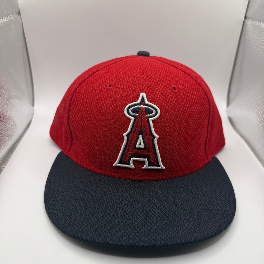 New Era Los Angeles Angels Hat 59FIFTY Low Profile Fitted 7 5/8 Red Navy MLB Cap
